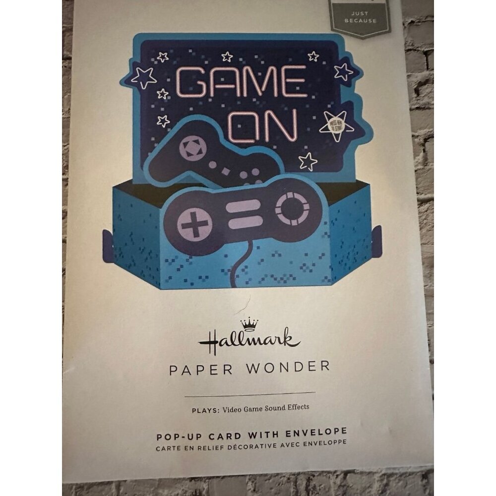 Game On - Hallmark Paper Wonder Pop-up‎ card with envelope, light and music